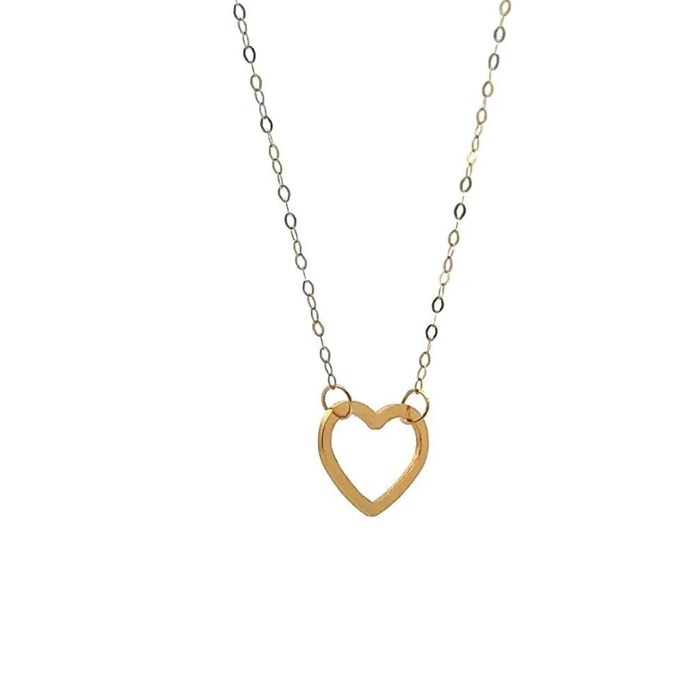 18K Gold Necklace Chain 18 inches Pendant Heart 0.58 grams - Picture 9 of 10